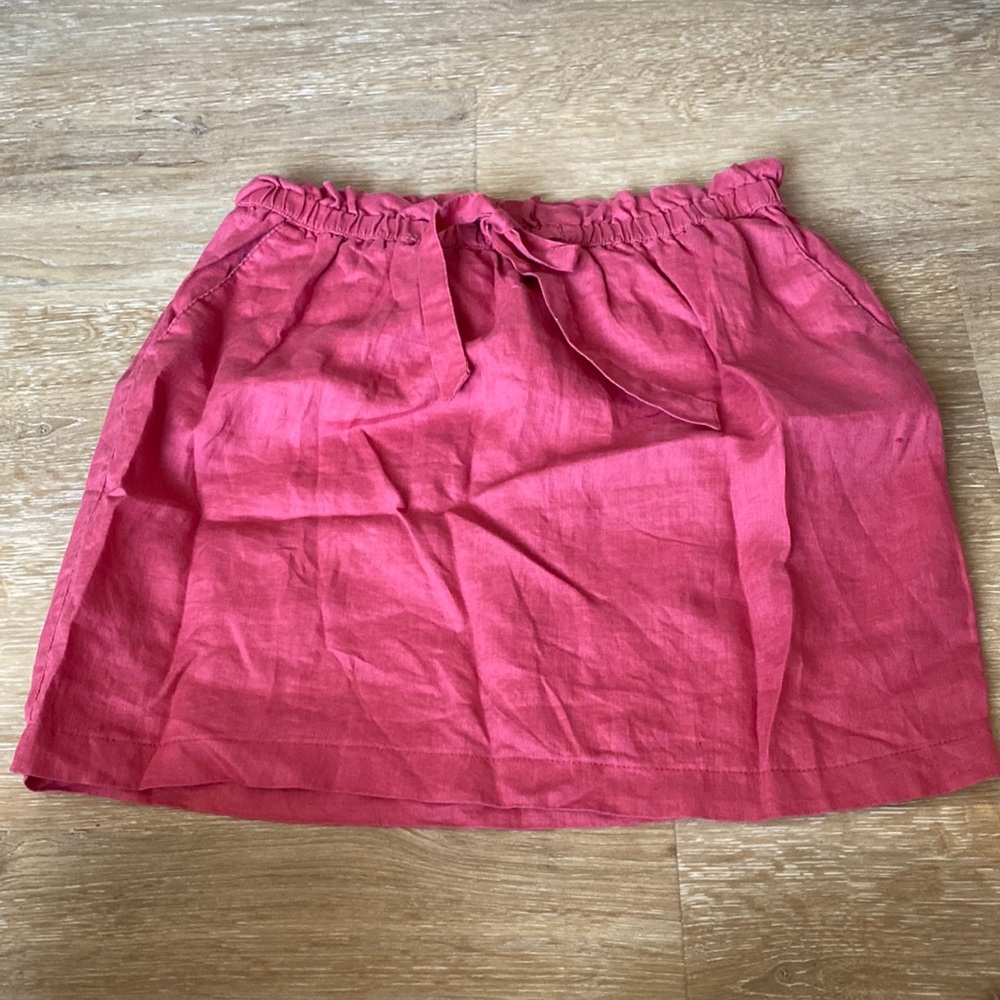 Dark pink linen skirt size M